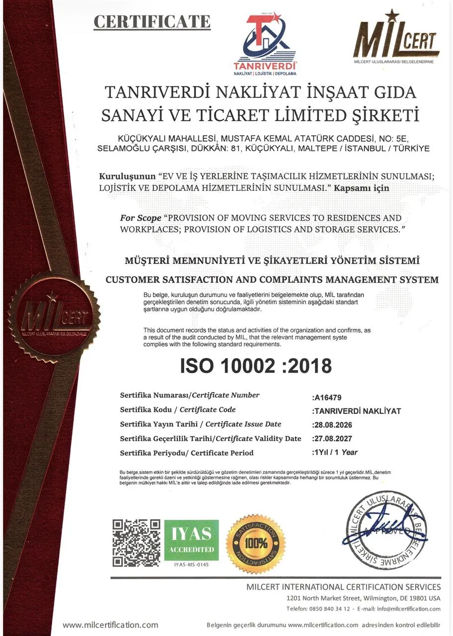 ISO 10002 Müşteri Memnuniyeti Sistemi